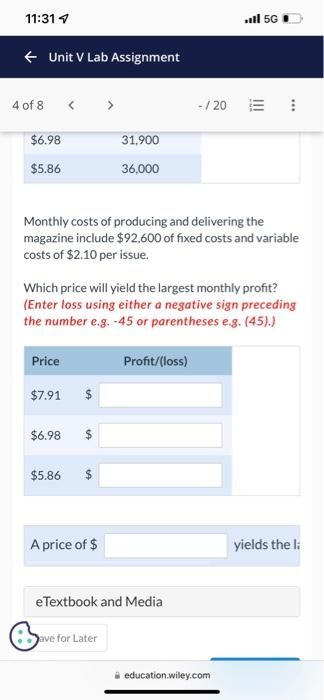 Attempt in Progress -/20 The editor of Dynatech magazine is considering three