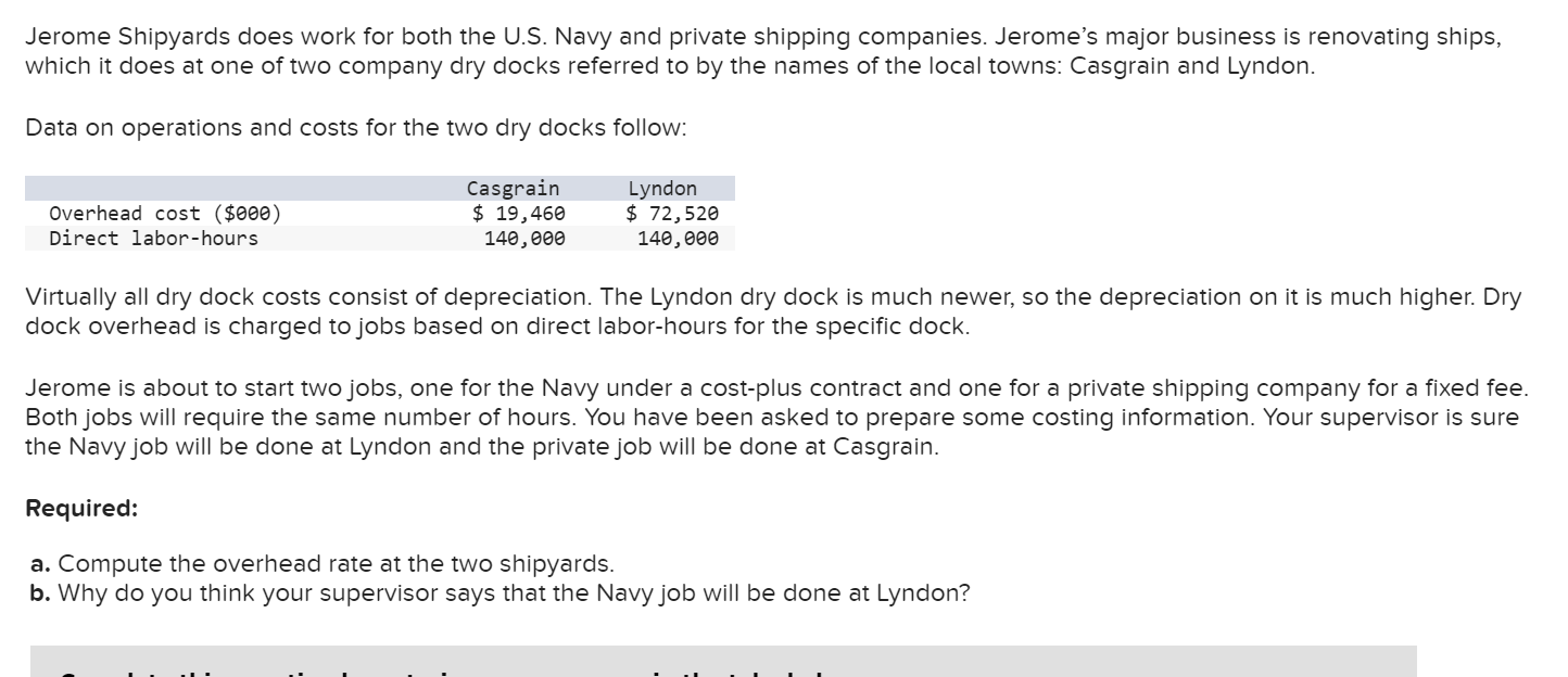 Jerome Shipyards does work for both the U.S. Navy and private shipping