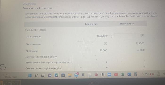 C Mastly cloudy View Policies Current Attempt in Progress Summaries of selected