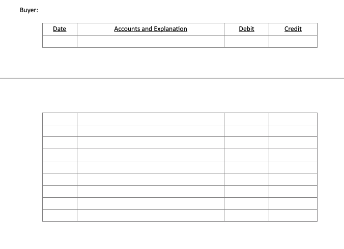 and the buyer. Both use a perpetual inventory system. (a) Seller sold