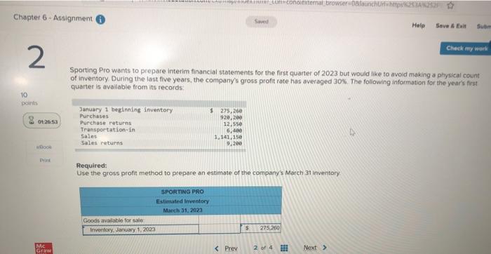 Chapter 6-Assignment 10 2 points LLUTTU SAW mongo mokij.comconolexternal browser 08launchUrl=https%253A%252 Saved
