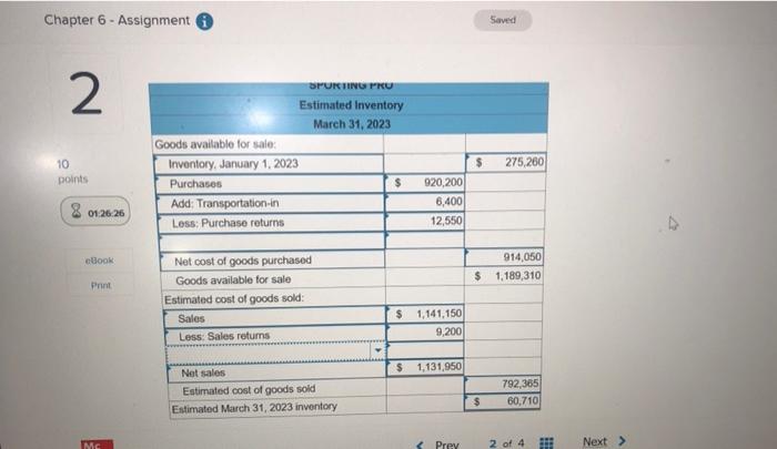 Help Save & Exit Subm Check my work 01:26.53 Book Sporting Pro