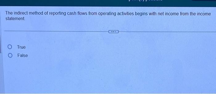 The indirect method of reporting cash flows from operating activities begins with