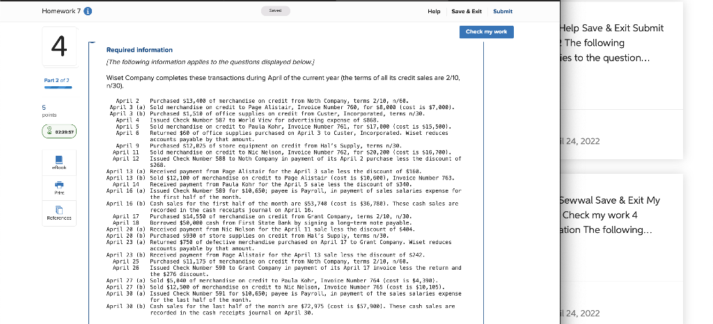 Homework 7 Served Help Save & Exit Submit 4 Part 2 of
