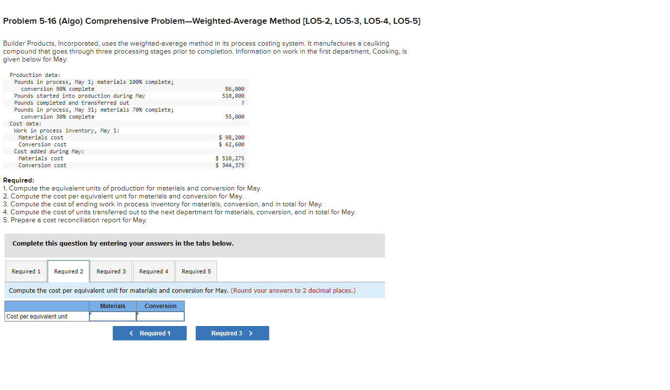 Incorporated, uses the weighted-average method in its process costing system. It manufactures