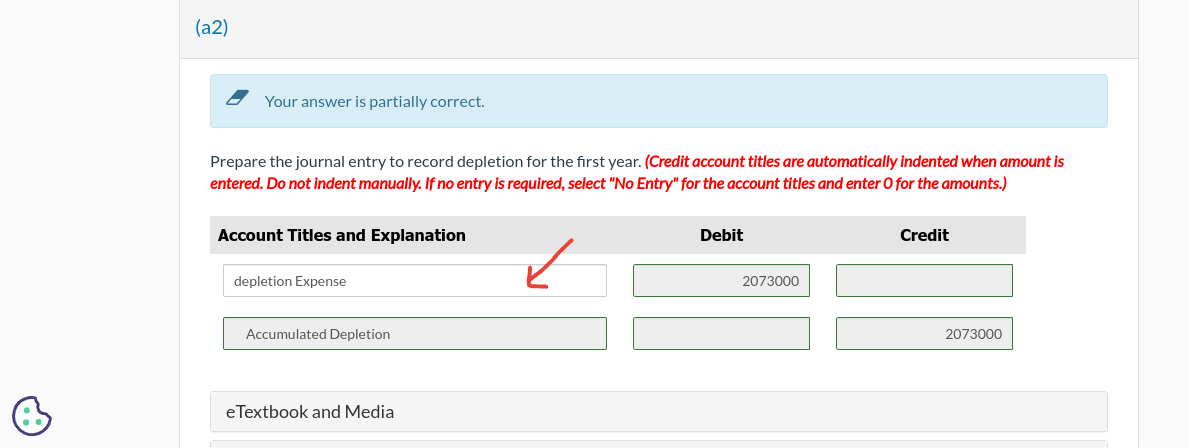 (a2) Your answer is partially correct. Prepare the journal entry to record