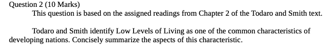 Question 2 (10 Marks) This question is based on the assigned readings