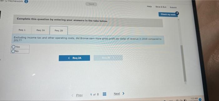 2017 to $2.72 in 2018. Required: 1. Conduct a horizontal analysis by