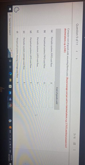 products, the Hawkeye Date Transaction Quantity Price/Cost 1/1 Beginning inventory 1.900 $15