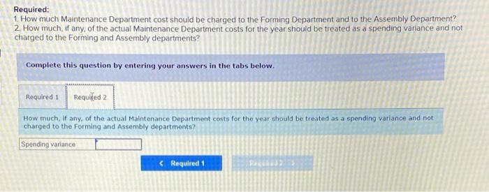 $188,000 Data for the Forming and Assembly Departments follow Percentage of Peak-