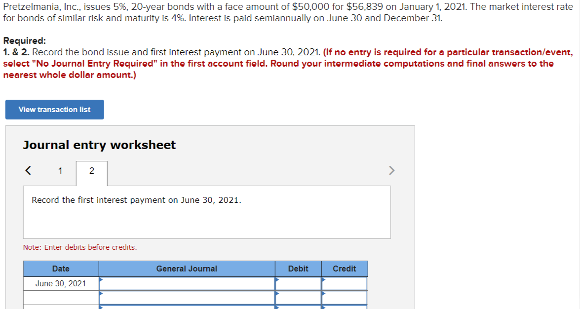 Pretzelmania, Inc., issues 5%, 20-year bonds with a face amount of $50,000