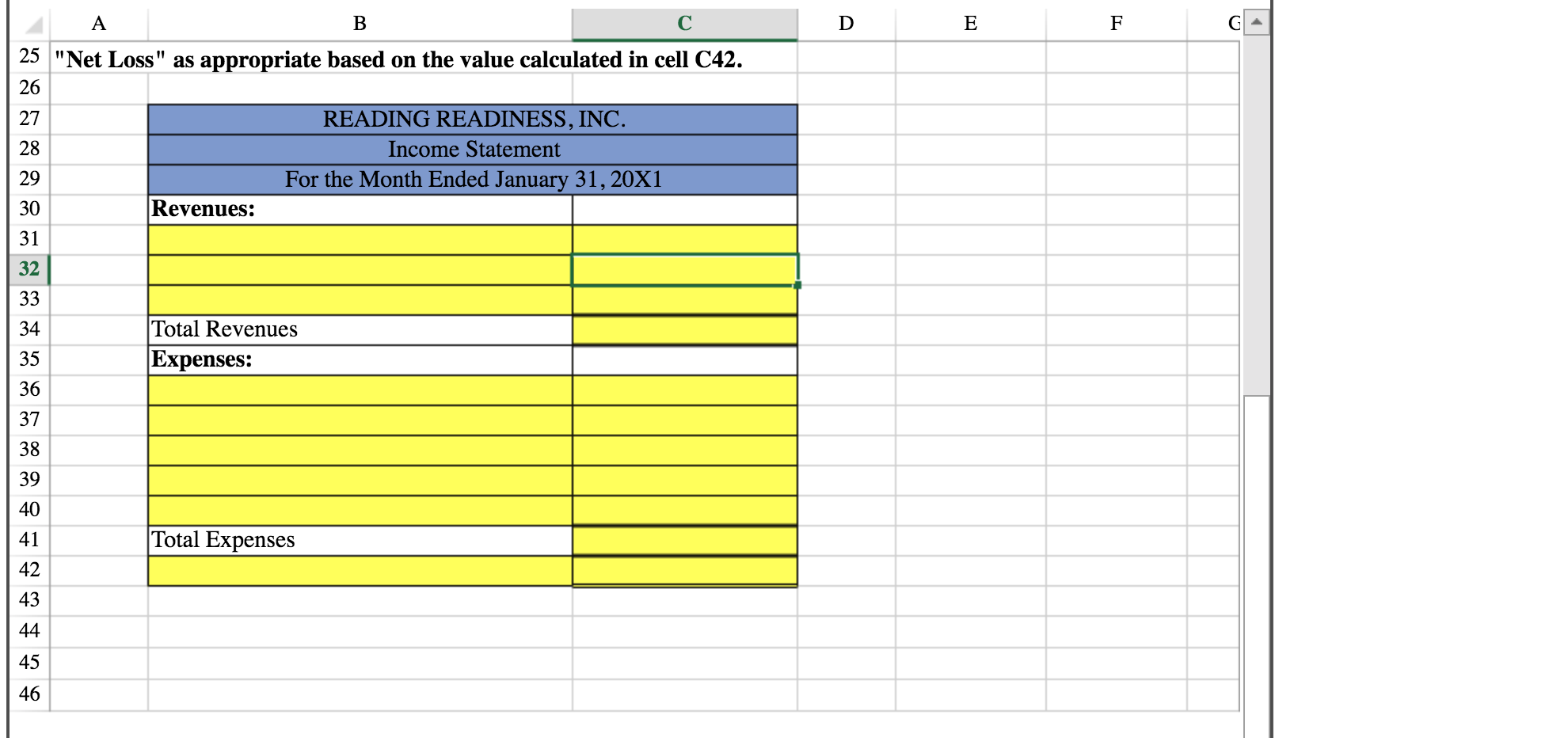 of January 31, 20X1. 2 (Accounts are in alphabetical order.) Accounts Payable