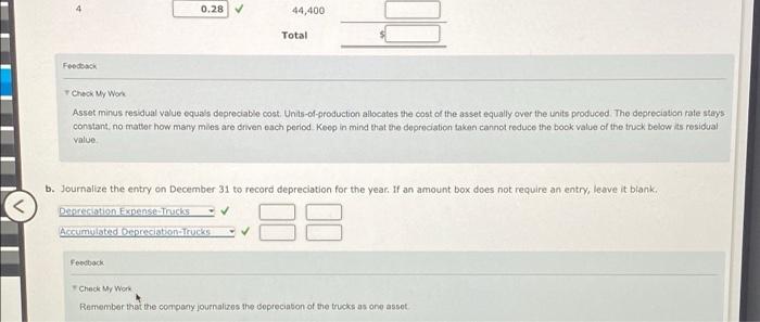 year, the balance in Trucks is $399,000 and the balance in Accumulated