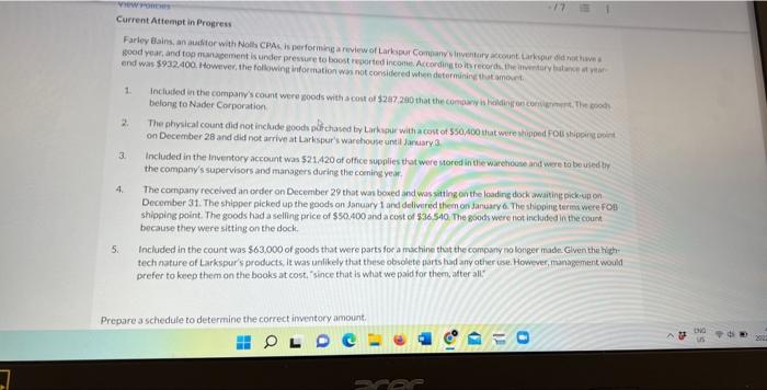 ViewPonDes Current Attempt in Progress Farley Bains, an auditor with Nolls CPAs,