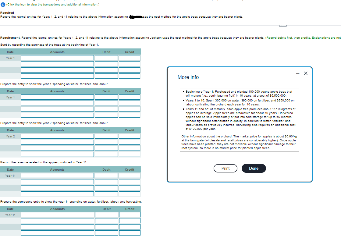 (Click the icon to view the transactions and additional information.) Required Record