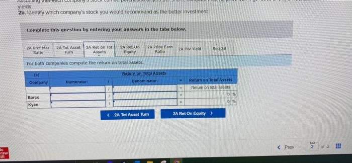 statements of two companies competing in the same industry follows. Barco Company