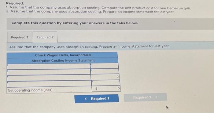 sold Units in ending inventory Variable costs per unit Direct materials Direct
