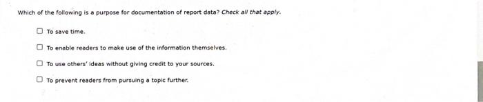 sources, the data must be documented. To avoid plagiarism, always cite your