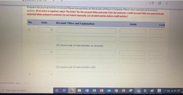 for Marin Company. 1. On December 3, Marin Company sold $492,200 of