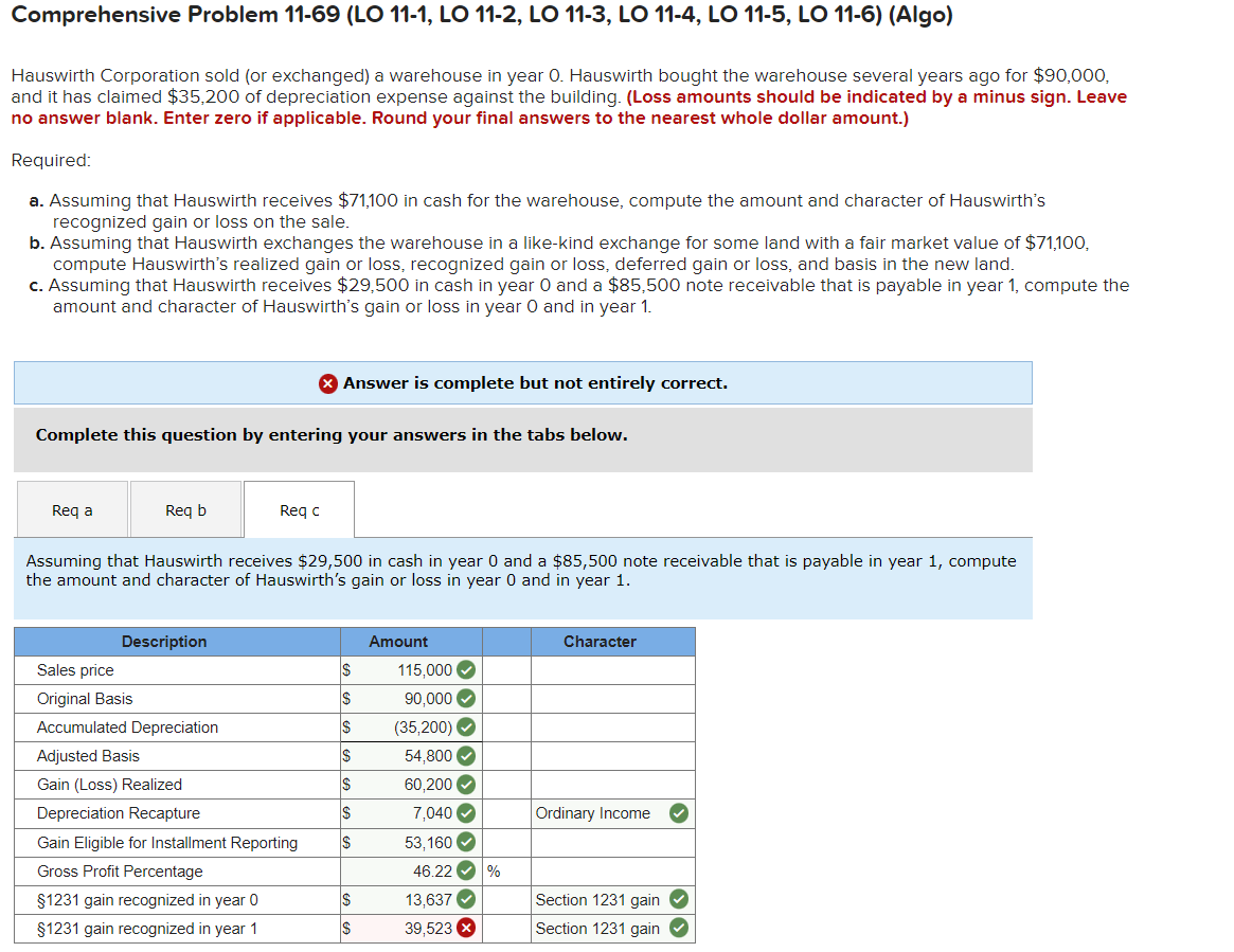 Comprehensive Problem 11-69 (LO 11-1, LO 11-2, LO 11-3, LO 11-4, LO