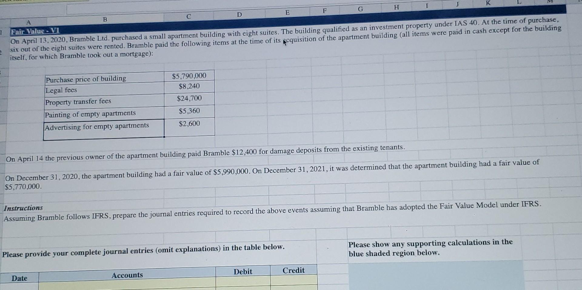 A 1 Fair Value - VI 2 B D E F G