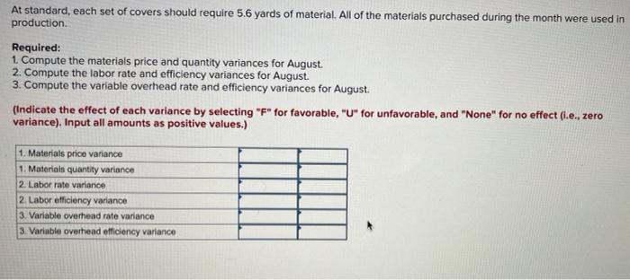 manufactures auto accessories. One of the company's products is a set of