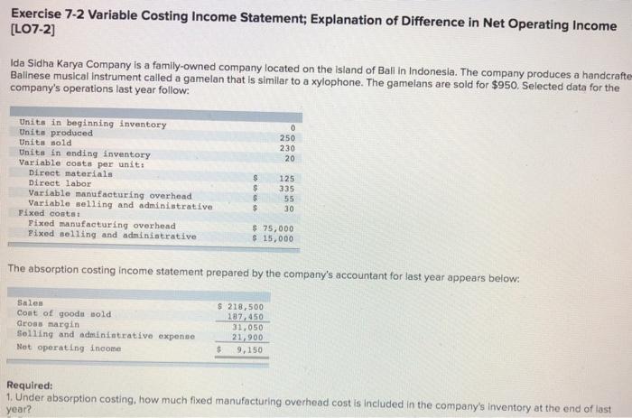 ending inventory 3,000 Variable costs per unit: Direct materials $ 160 $