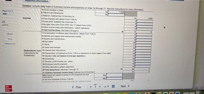 87,259 During the year, the corporation made a distribution of $20,000, in