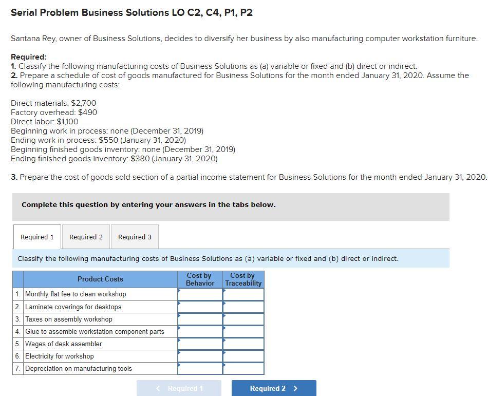 Serial Problem Business Solutions LO C2, C4, P1, P2 Santana Rey, owner