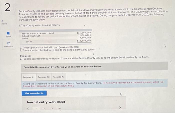 2 2 points eBook References Benton County includes an independent school district