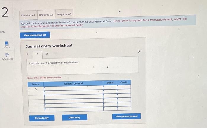 December 31, 2020, the following transactions took place: 1. The County levied
