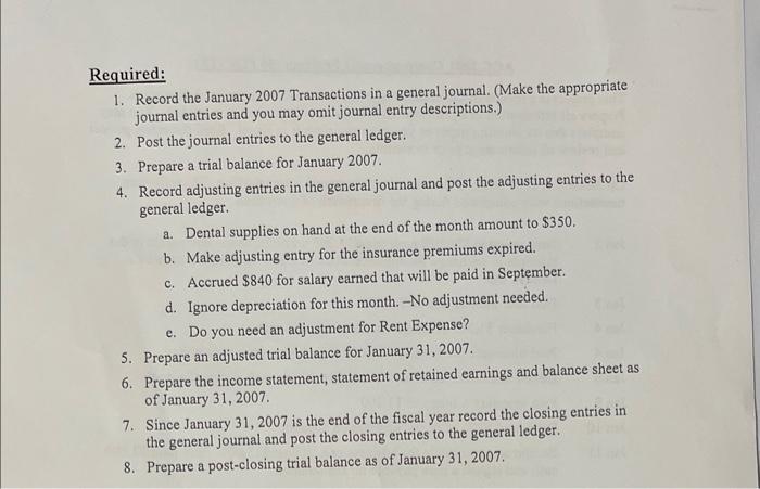 the accounting cycle that has been covered during class. Prepare all information