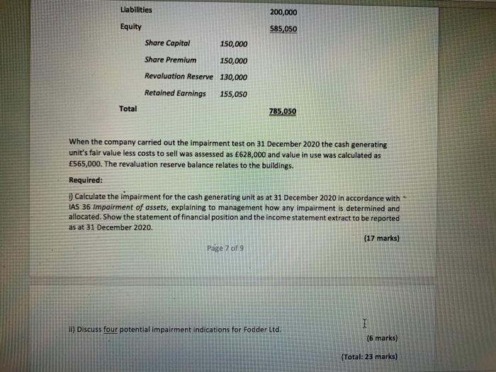 year. Due to the presence of impairment indications, company management have decided