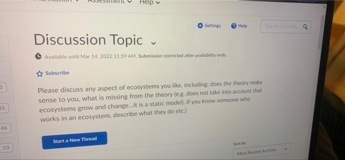 3 85 48 53 Help v Discussion Topic Settings Help Search Dici