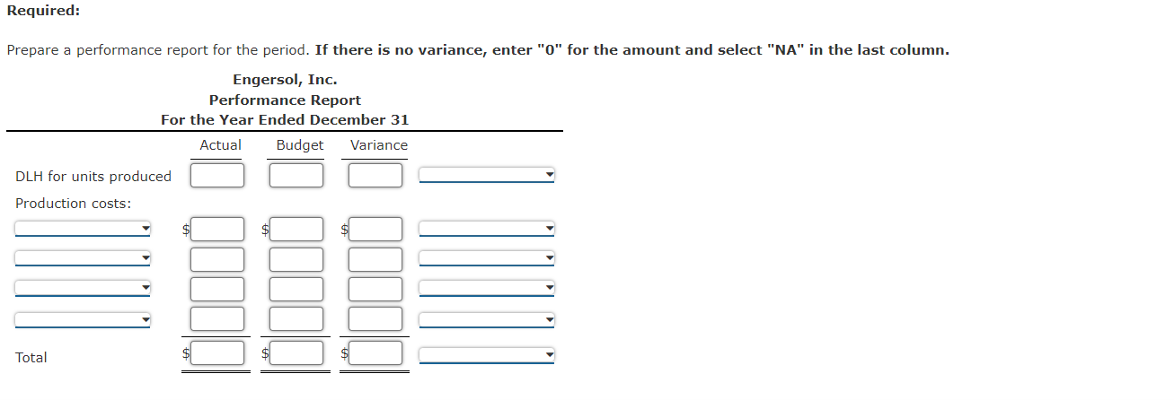 Inc., has developed a flexible budget for overhead costs. Engersol, Inc., makes