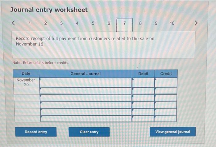 2/10, n/30. November 3 Pay cash for freight charges related to the