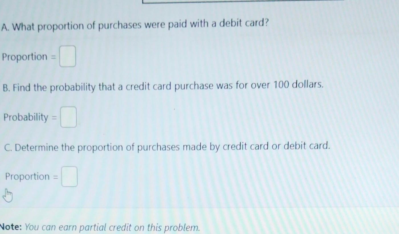 recent sales and determined the relationship between the way a customer paid