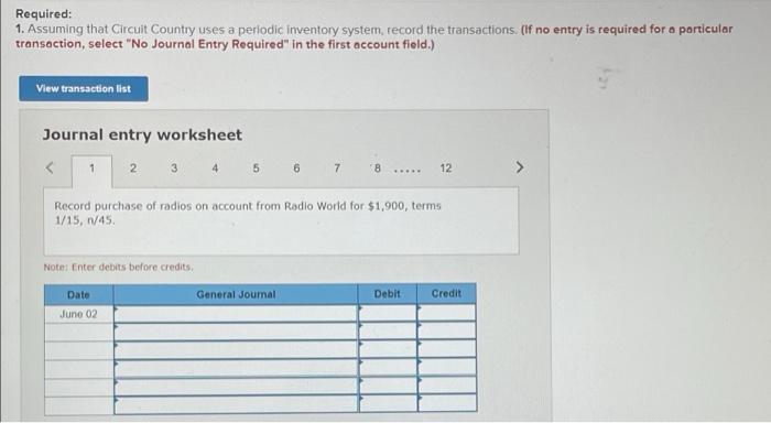 using a periodic inventory system (LO6-8) [The following information applies to the