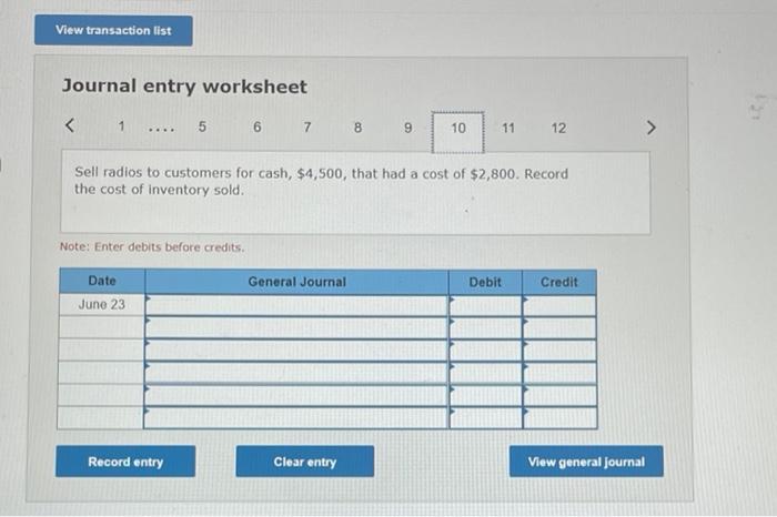 account from customers, $2,400. June 20 Purchase radios on account from Sound