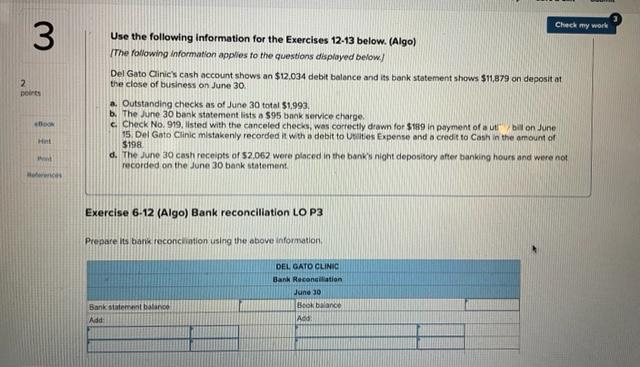 Check my work 3 2 points Het Use the following information for