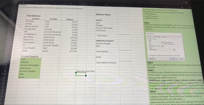 37 To store the trial balance data and provide mapping to the