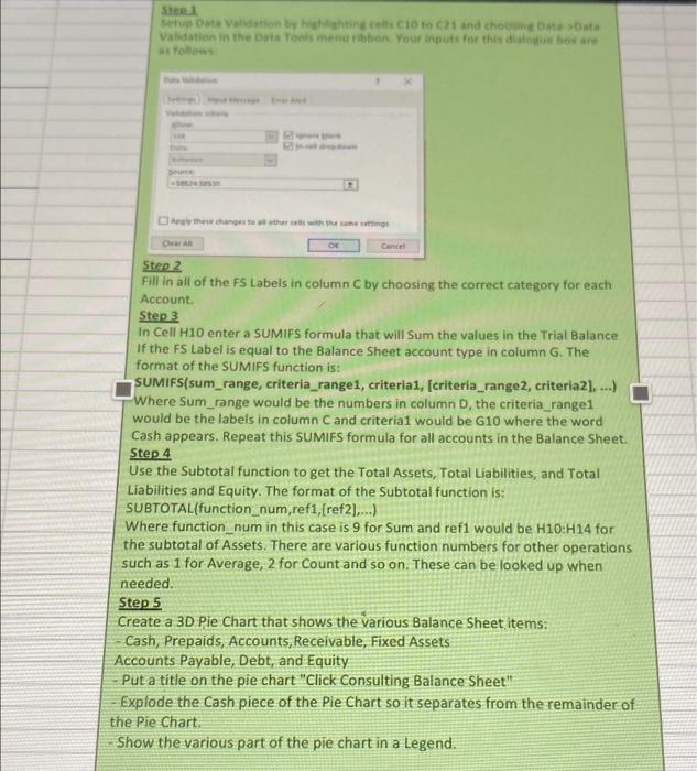 financial statement Balance Sheet ASSETS Cash Prepaids Accounts Receivable Trial Balance Account