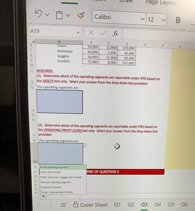 (5 marks) 3 Beach Co. has five industry segments with the following