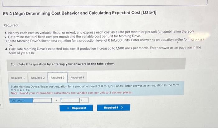 produces each month. The relevant range is 0 to 1,700 units, and