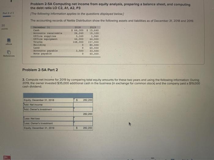 Part 2 of 3 20 points Problem 2-5A Computing net income from