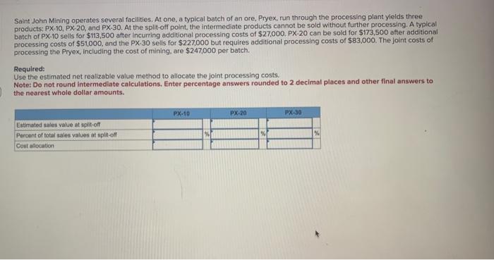 Saint John Mining operates several facilities. At one, a typical batch of