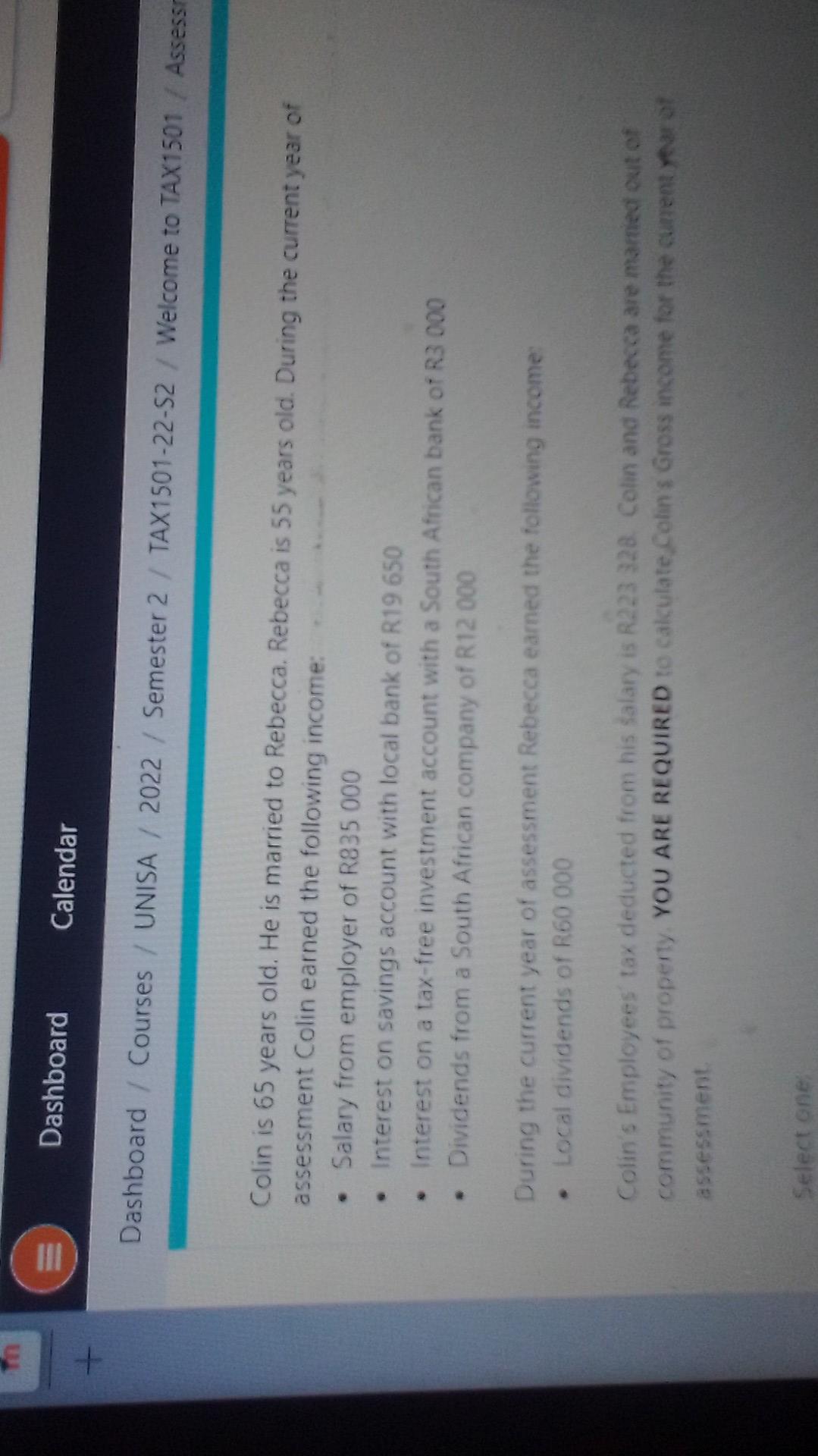 + Dashboard Calendar Dashboard / Courses / UNISA / 2022 / Semester
