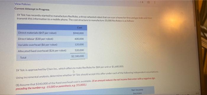 -14 1 View Policies Current Attempt in Progress SY Telc has recently