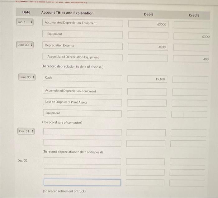 Riverbed Company. Jan. June 30 Dec. 31 1 Retired a piece of