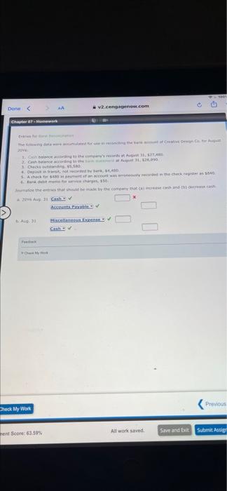 Done < Chapter 87-Homework AA v2.cengagenow.com 20 1. Chance ading to the